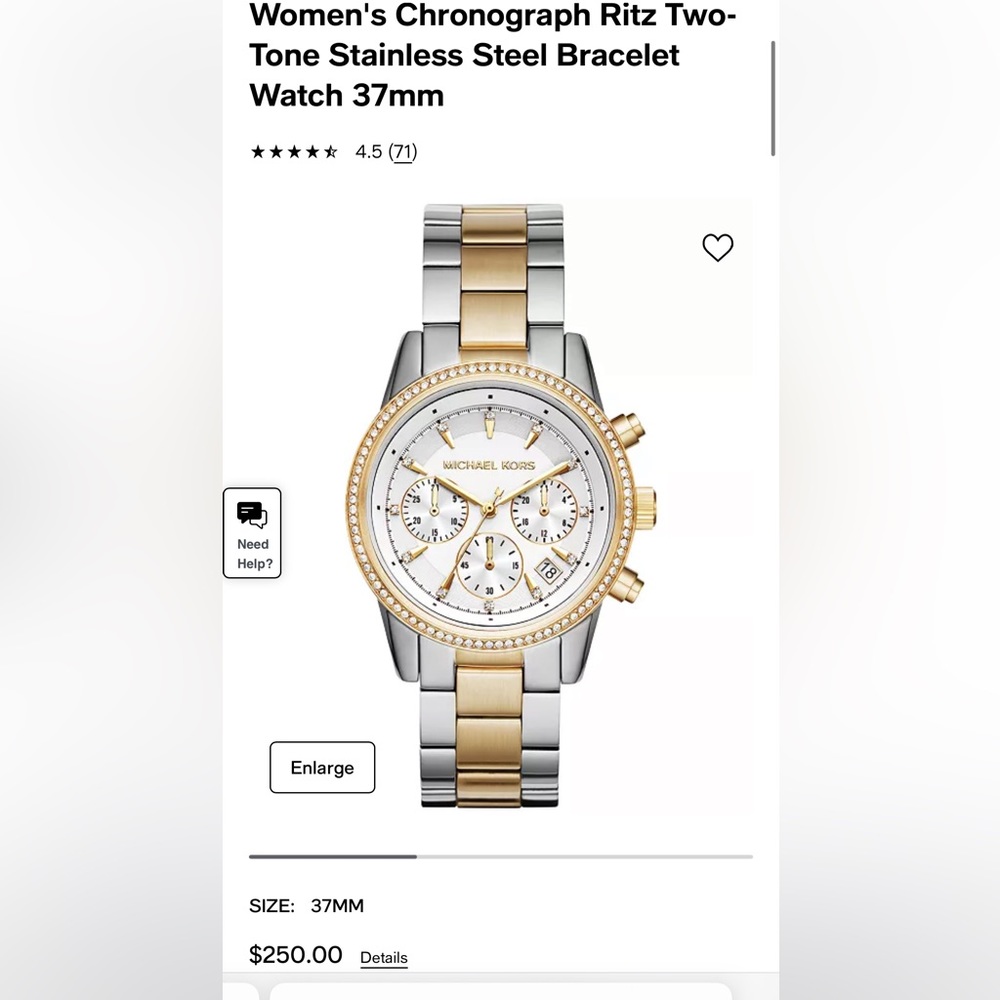 Silver & gold two tone watch